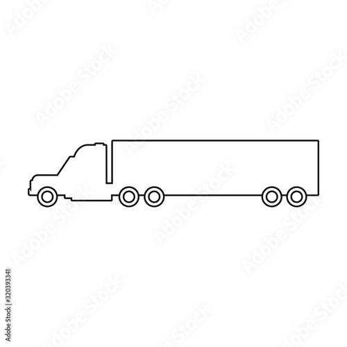 Truck vector icon.outline vector icon isolated on white background truck .