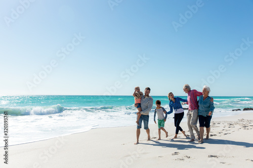 Family spending time at the beach