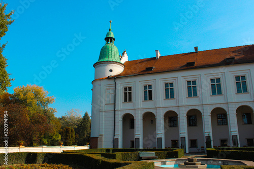 Baranow Sandomierski, Poland - October 08, 2013: Exterior view of the castle at close range.