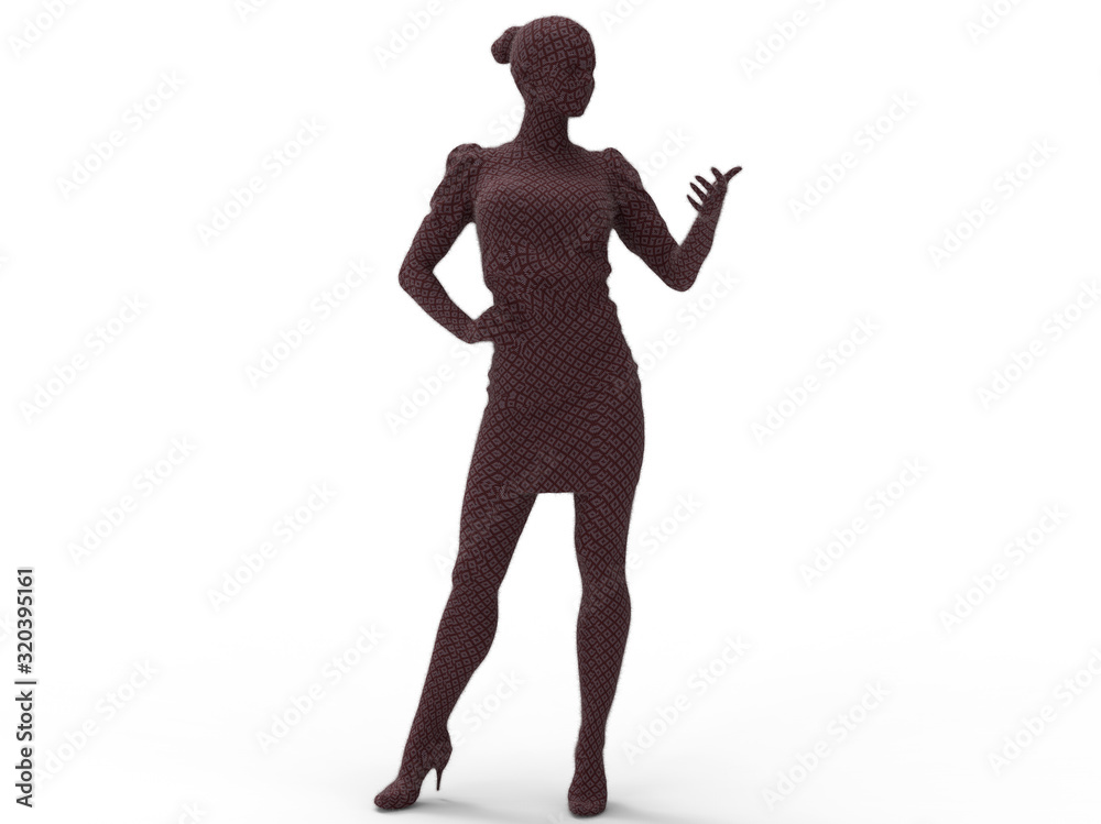 3D rendering - silhouette of a woman
