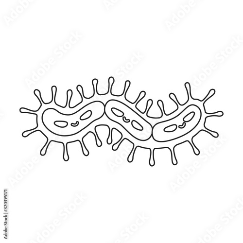 Bacteria of virus vector icon.Outline,line vector icon isolated on white background bacteria of virus .