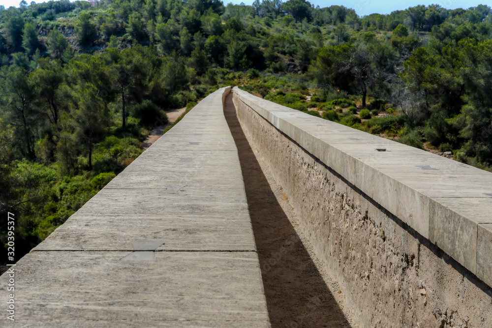 Details of the Devil's Bridge Aqueduct outside of Tarragona Spain