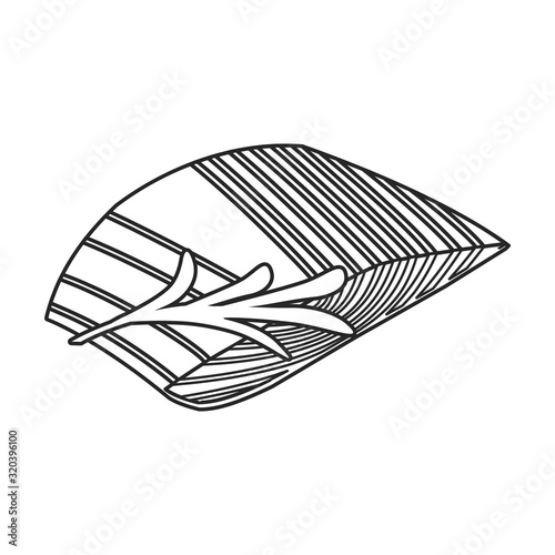 Piece fish vector icon.Outline,line vector icon isolated on white background piece fish.