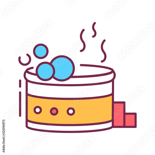 Jacuzzi color line icon. A hot tub or whirlpool bath with underwater jets that massage the body. Pictogram for web page, mobile app, promo. UI UX GUI design element. Editable stroke.