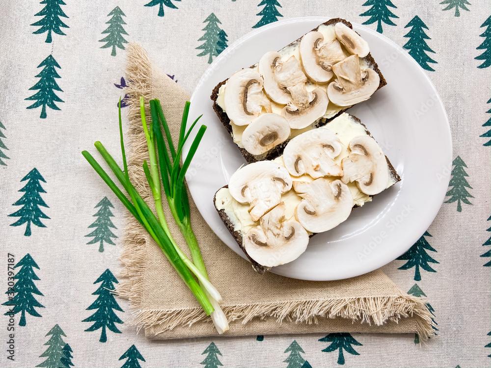 Mushrooms  on plate