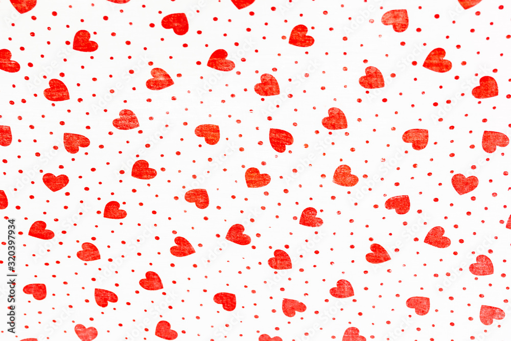 Fototapeta Valentines day concept. Red hearts background. Patten