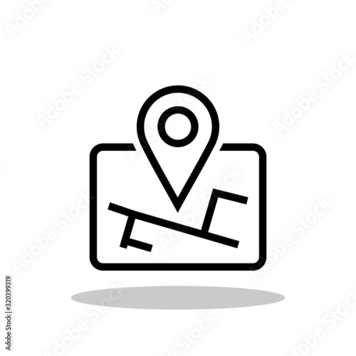 Location / Map icon in flat style. Location / Map symbol for your web site design, logo, app, UI Vector EPS 10.