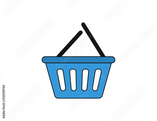 Basket. Shopping basket. Plastic shopping basket vector web icon isolated on white background, EPS 10, top view