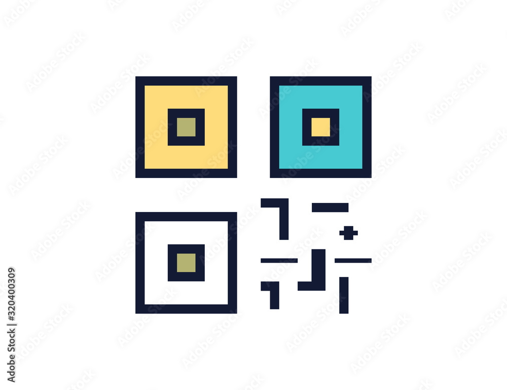 QR code. Simple QR code. QR code vector web icon isolated on white background, EPS 10, top view QR code. Simple QR code. QR code vector web icon isolated on white background, EPS 10, top view