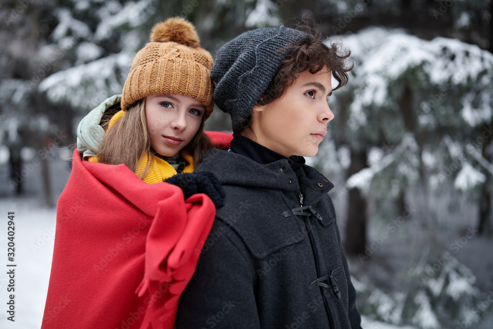 Fototapeta premium tender relationships between teenagers