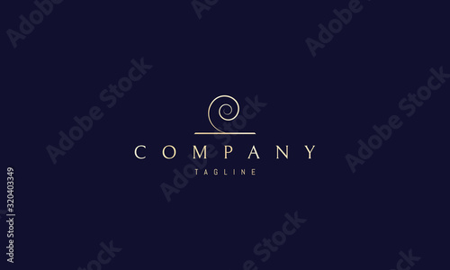 Vector golden logo on which an abstract image of wood shavings.