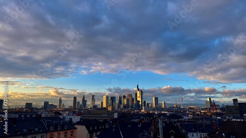 skyline at sunset