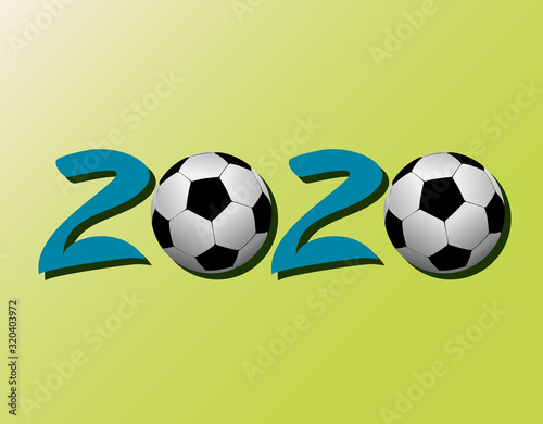 Vector soccer ball on green background