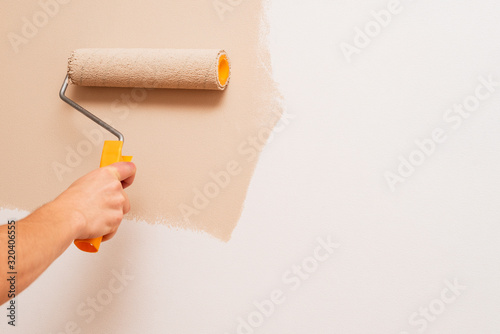 Paint the walls with a roller