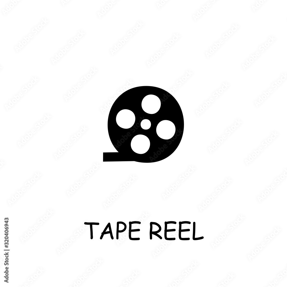 Tape reel flat vector icon Tape reel flat vector icon