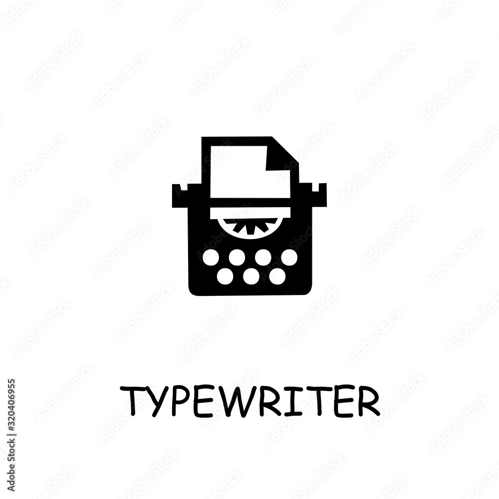 Typewriter flat vector icon