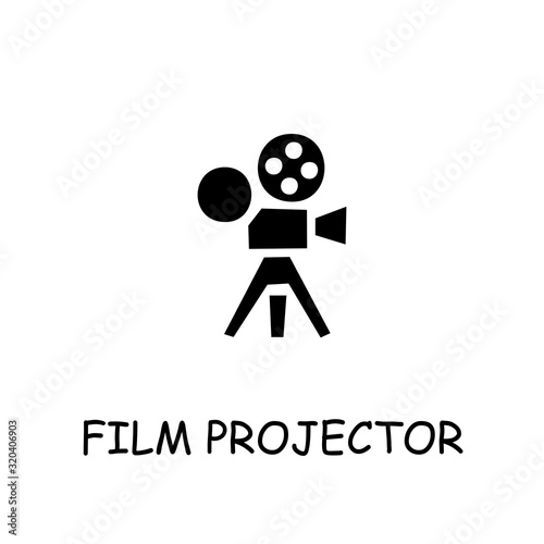 Film projector flat vector icon