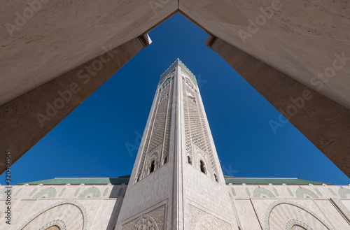 Minaret of the Hassan II mosque in Casablanca, Morocco