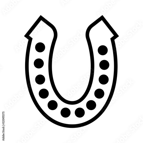 horse shoe lucky isolated icon