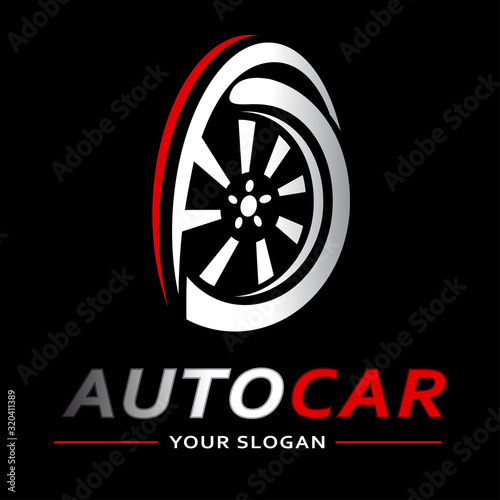 Car Logo Wheel Tire Abstract Lines Vector. Vector illustration