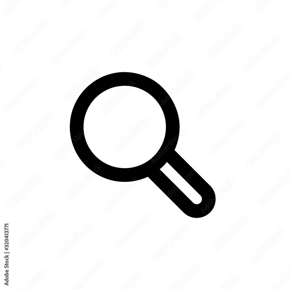 Magnifying glass or search icon, flat vector graphic on isolated background. Magnifying glass or search icon, flat vector graphic on isolated background.