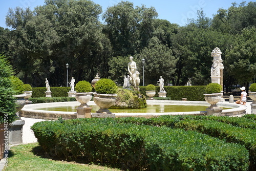 Statues in the park of Villa Borghese, italy