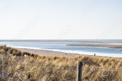 Sunset on a beach in  Noordwijk aan zee, Netherlands