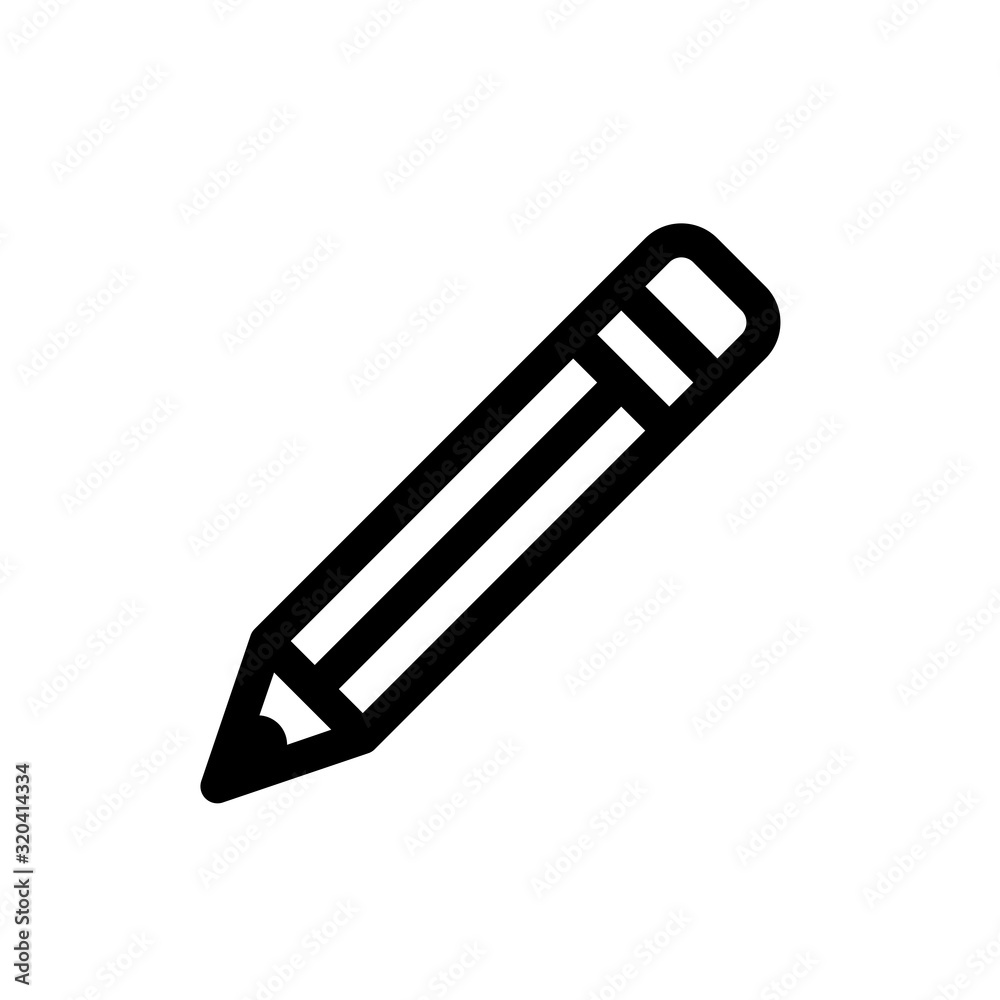 Pencil - vector icon in black on a white background. Pencil - vector icon in black on a white background.