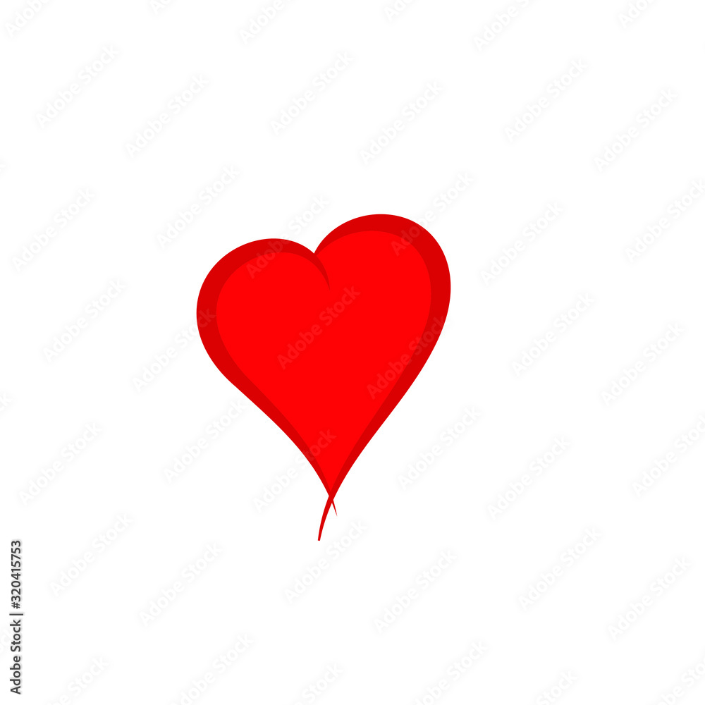 Red Hand drawn heart vector icon