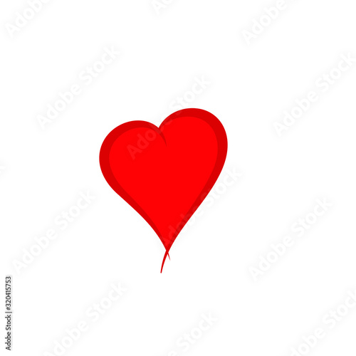 Red Hand drawn heart vector icon © Maksim