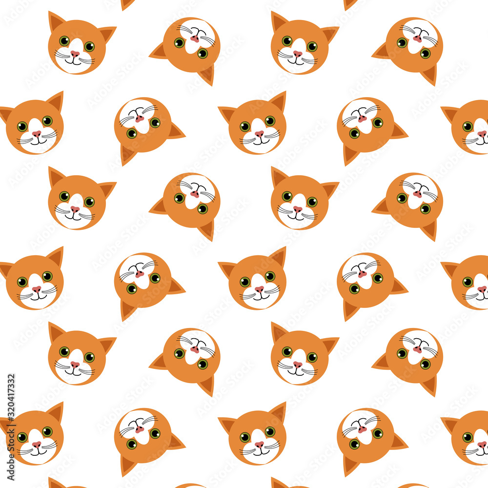 Cute cats pattern on white. Cute cats background on white Cute cats pattern on white. Cute cats background on white