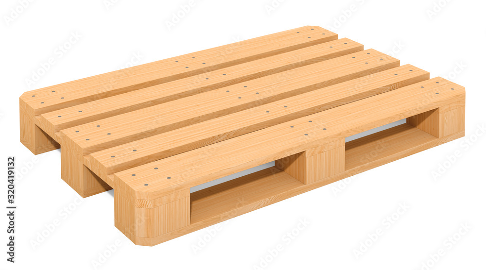 Wooden pallet, 3D rendering