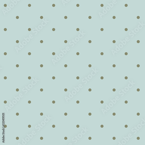 Light blue pattern with classic polka dots - green