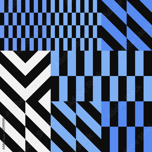 Abstract geometric vector pattern with transition effect