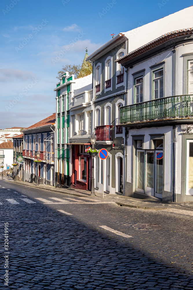 Colorful houses in in Angra do Herosimo, Terceira, Azores, Portugal