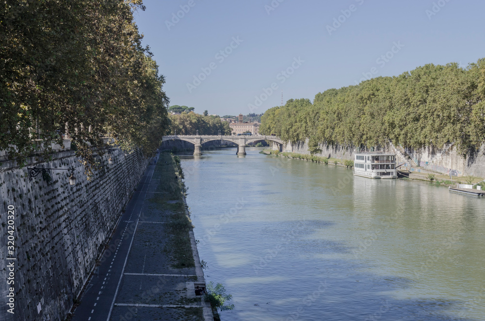 A sunny day at Tiber river in Rome, Italy. A sunny day at Tiber river in Rome, Italy.