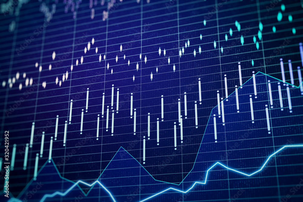 Digital screen with business charts and stock data Digital screen with business charts and stock data