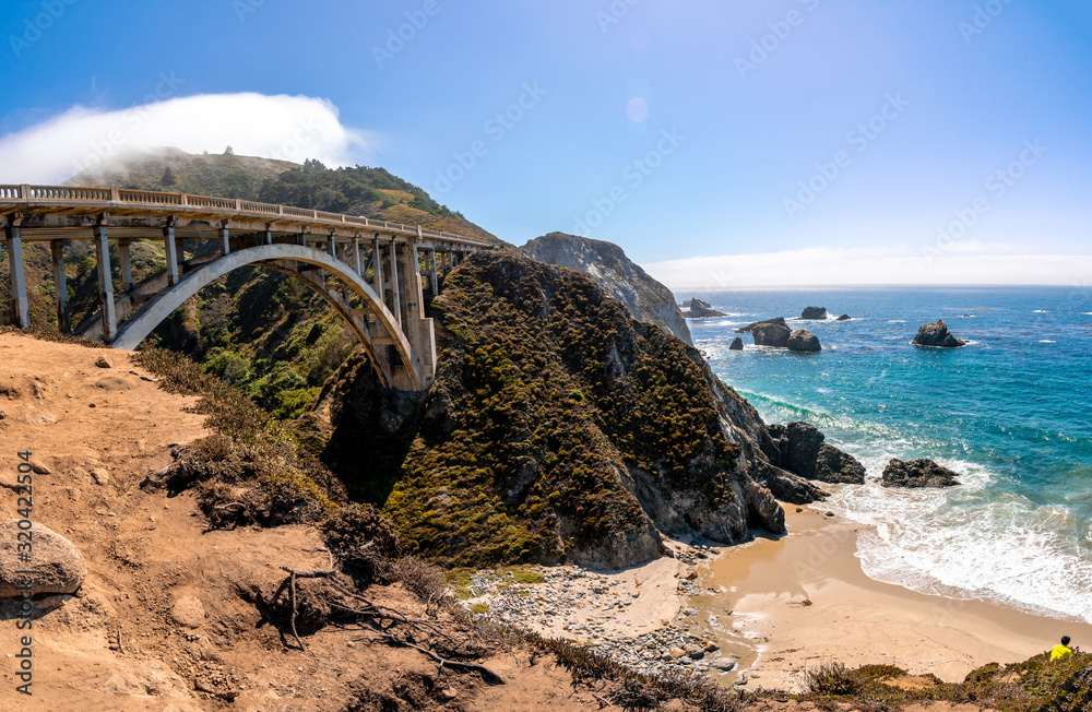Pacific Coast Highway (Highway 1) at southern end of Big Sur ...