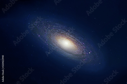 Beautiful blue galaxy, background texture. Elements of this image were furnished by NASA.