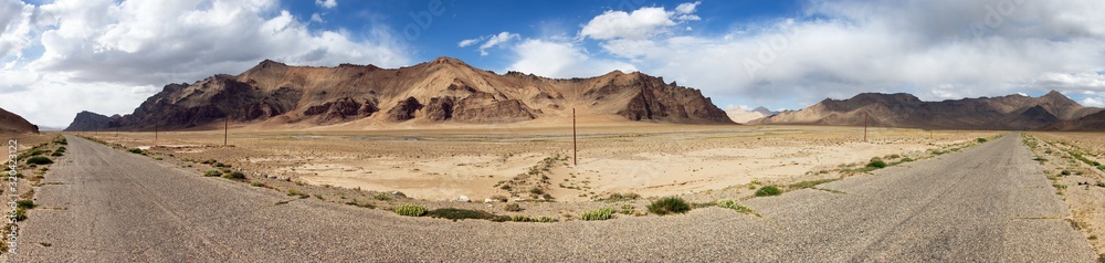Pamir highway or pamirskij trakt. Pamir mountains Pamir highway or pamirskij trakt. Pamir mountains