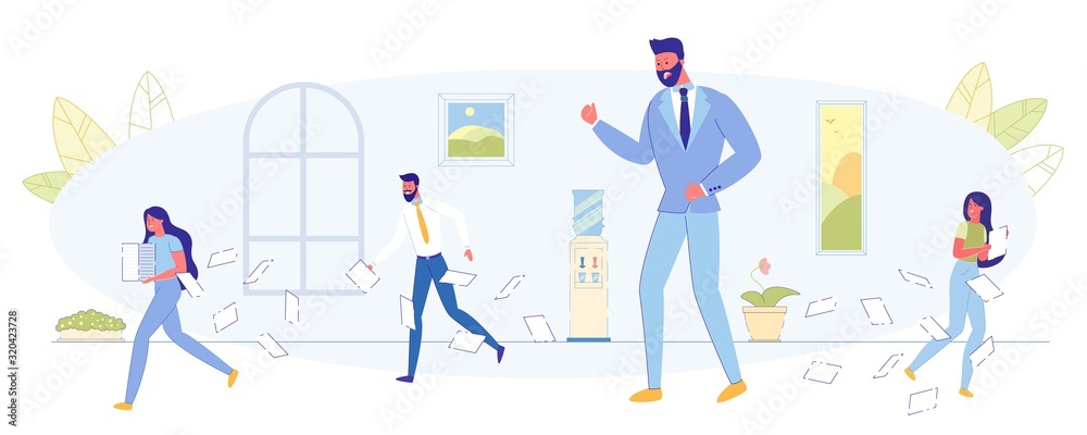 Difficulties on Office Work Flat Vector Concept