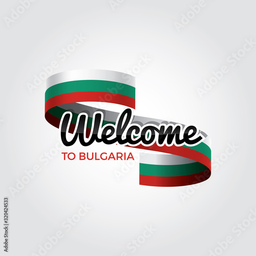 Welcome to Bulgaria flag. Patriotic design. Vector illustration.