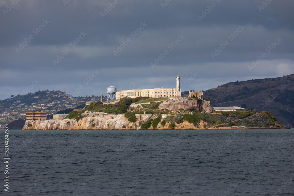 View from Alcatraz prison in San Francisco Bay, California, United States.