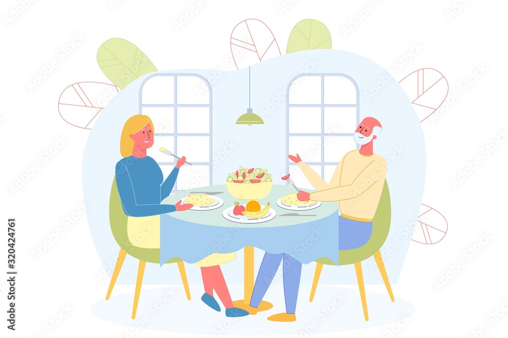 People Having Vegetarian Lunch, Healthy Lifestyle.