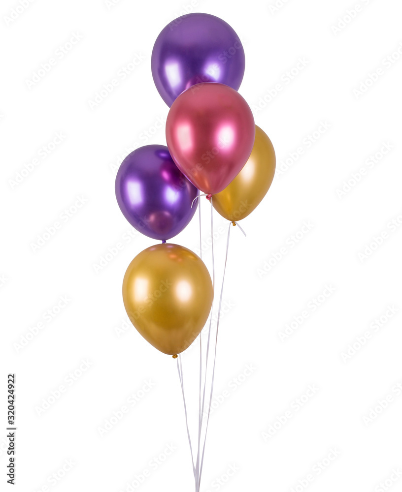 A bunch of multi-colored metallized balloons A bunch of multi-colored metallized balloons