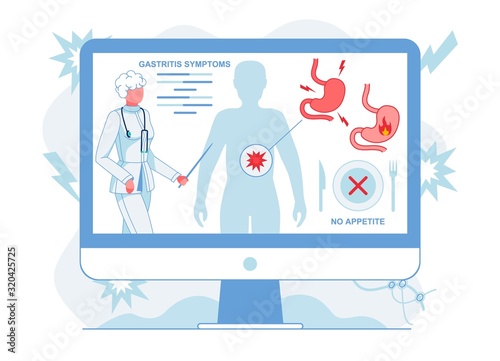 Doctor Explaining Gastritis Symptoms Illustration