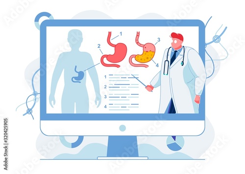 Stomach Diseases Analysis Flat Vector Illustration