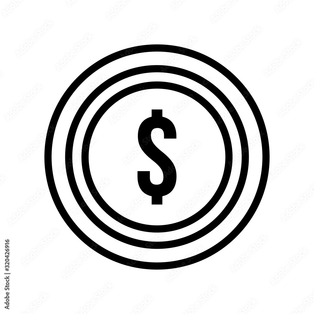 coin money dollar isolated icon coin money dollar isolated icon