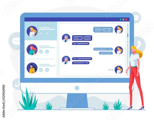 Patient Chatting with Doctor Flat Illustration