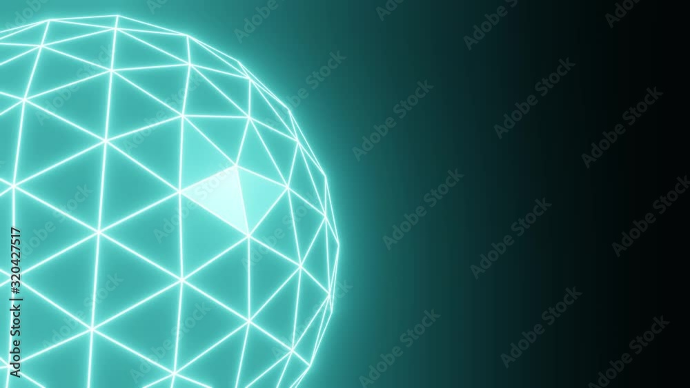 A loop able animation sequence showing a rotating blue globe on a black background